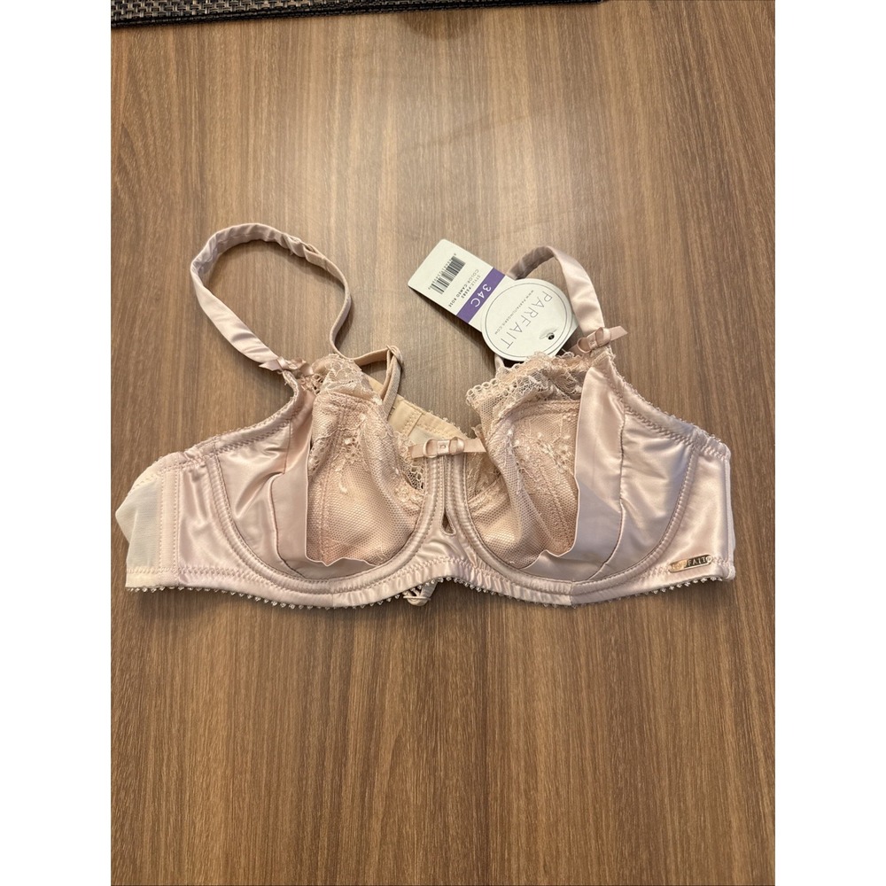 Parfait Full‎ Figure Mariella Lace Unlined Underwired Bra Sz 34C Cameo Rose